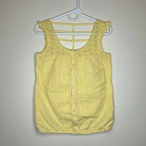 Size Small Maurices Yellow Lace Eyelet Sleeveless Top